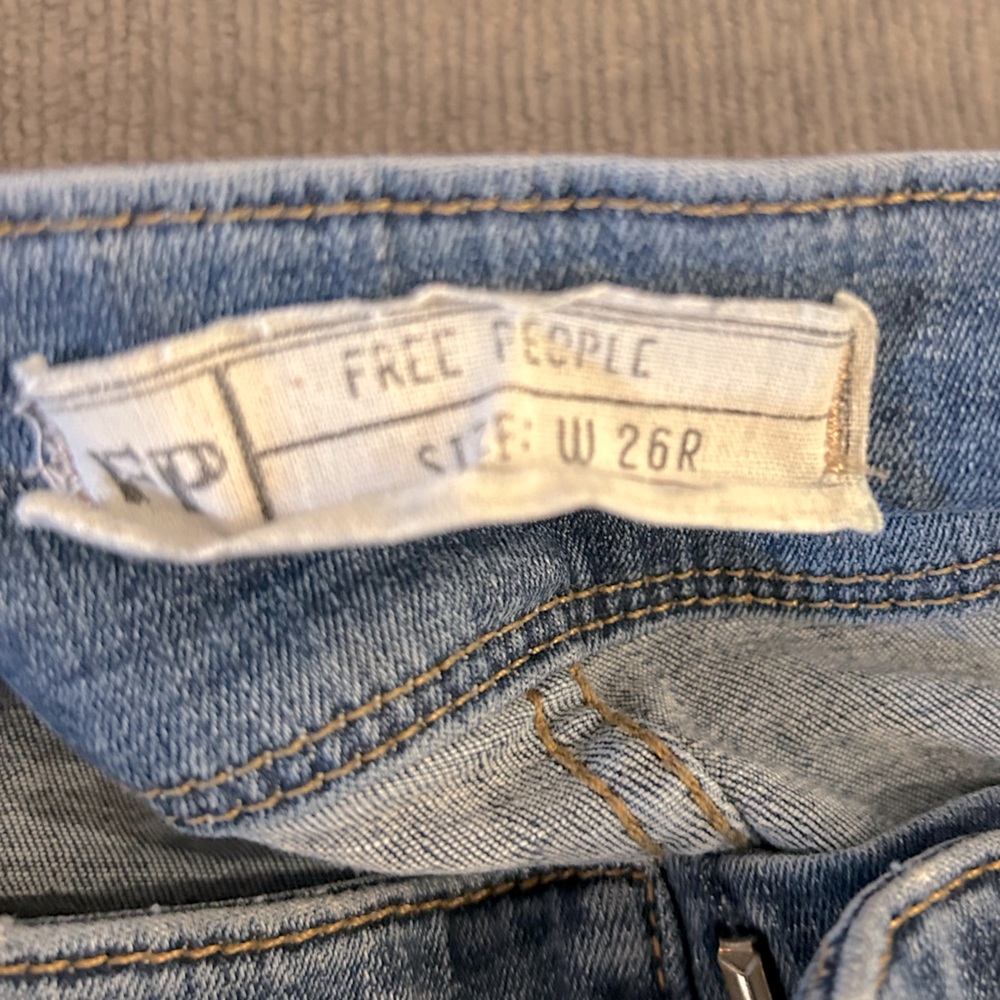 Free People Blue Flare Wide Leg Jeans - Picture 3 of 6